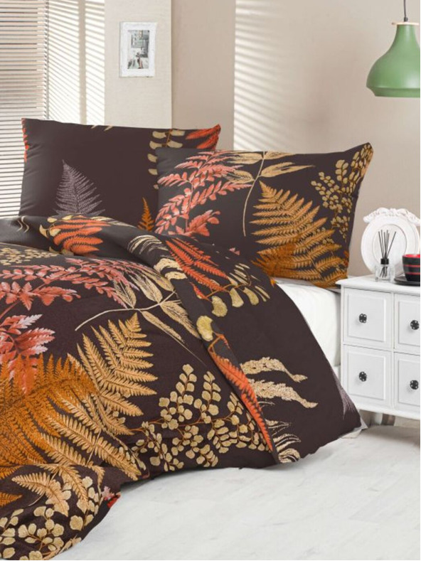 Kvalitex Luxury Collection szatén francia ágynemű 1+2, 200x200, 70x90cm Kapradí barna Kvalitex