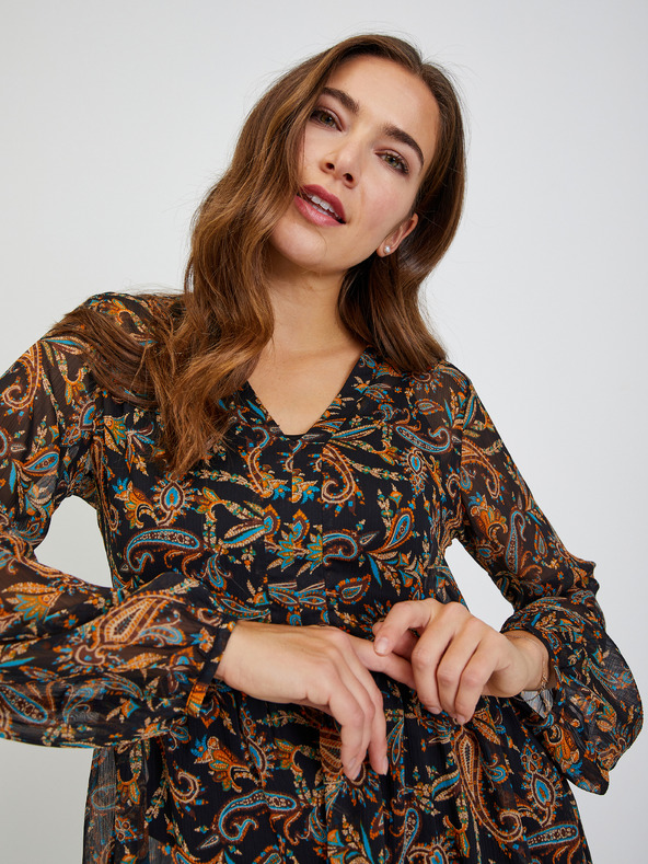 Orsay ORSAY barna-fekete mintás női blúz