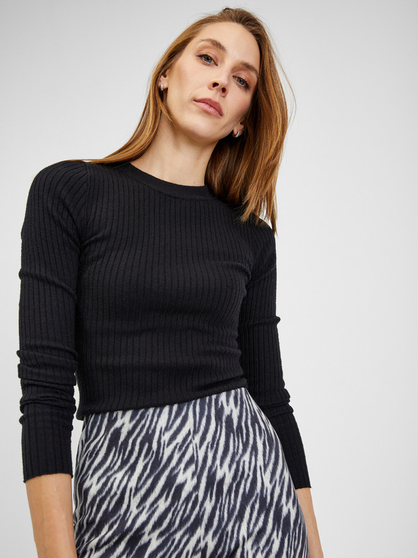 Orsay ORSAY fehér-fekete mintás műbőr női nadrág