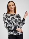 Orsay ORSAY fehér-fekete virágmintás női blúz