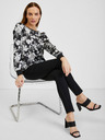 Orsay ORSAY fehér-fekete virágmintás női blúz