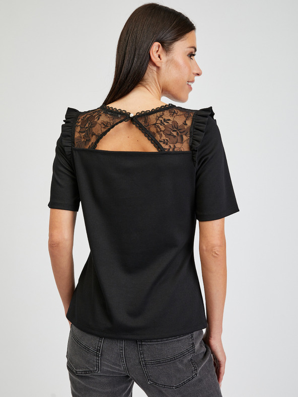 Orsay ORSAY fekete női póló hátul kivágással