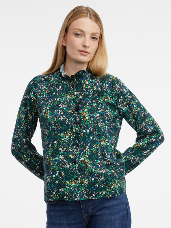 Orsay ORSAY sötétzöld női virágos blúz