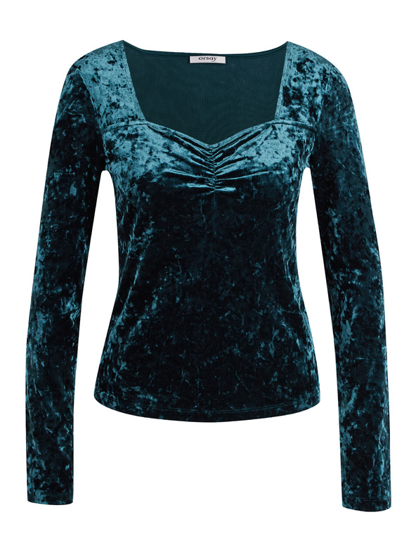 Orsay ORSAY petrol színű női bársony felső