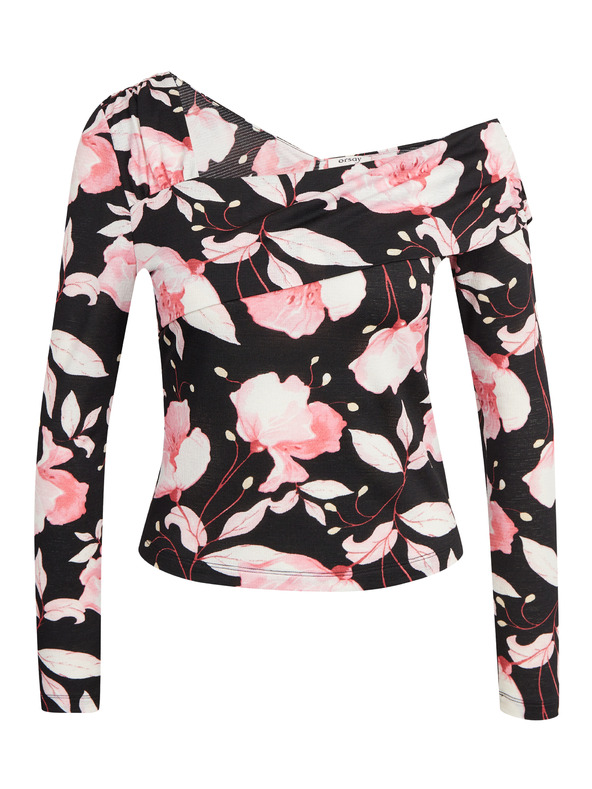 Orsay ORSAY rózsaszín és fekete női virágos felső