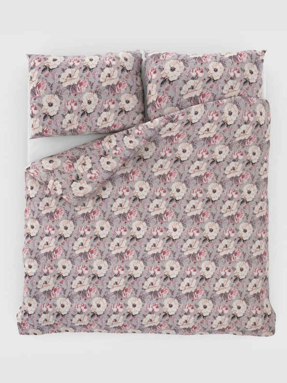 Kvalitex Francia hosszított krepp ágynemű 240x220, 70x90cm Ester szürke Kvalitex