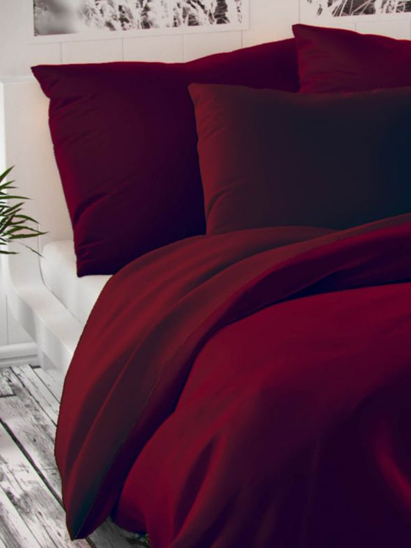 Kvalitex Szatén francia ágynemű LUXURY COLLECTION 1+2, 200x200, 70x90cm bordó Kvalitex