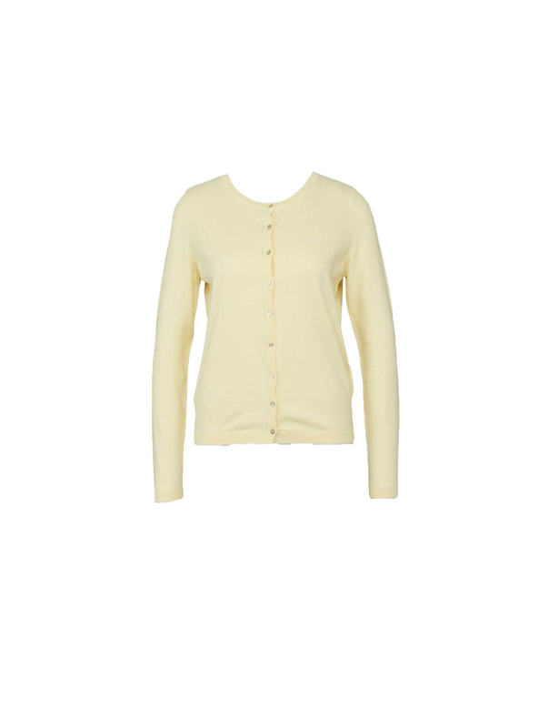 CAMAIEU Világossárga gombos pulóver