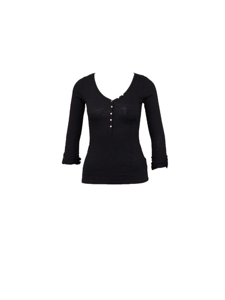 CAMAIEU Fekete gombos póló CAMAIEU