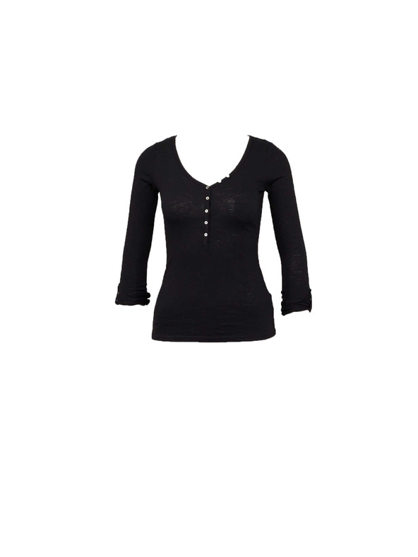 CAMAIEU Fekete gombos póló CAMAIEU