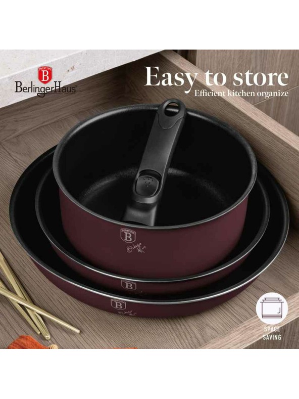 Berlingerhaus 9 db-os edénykészlet levehető fogantyúval Leonardo Collection BERLINGERHAUS