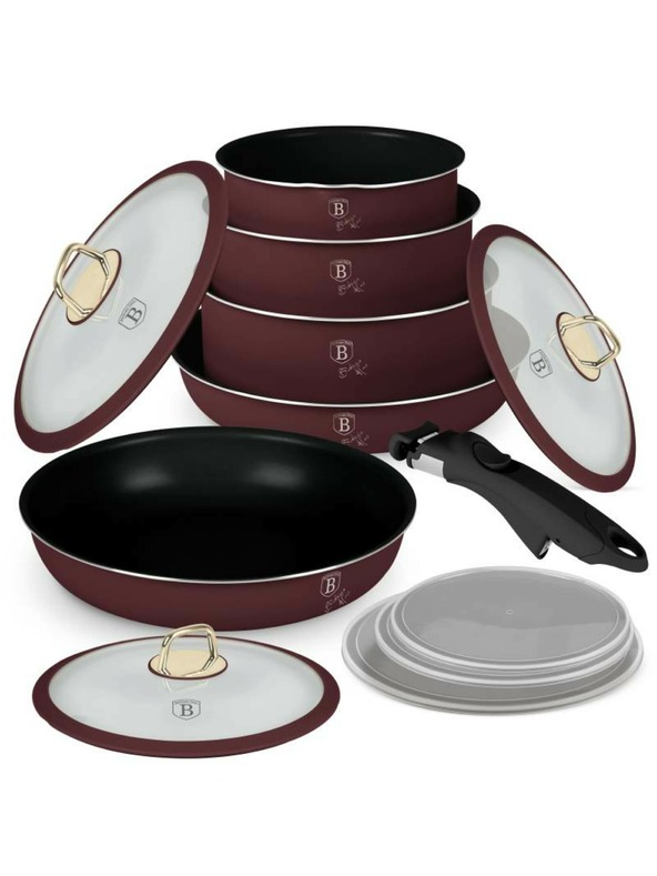 Berlingerhaus 12 db-os edénykészlet levehető fogantyúval Leonardo Collection BERLINGERHAUS