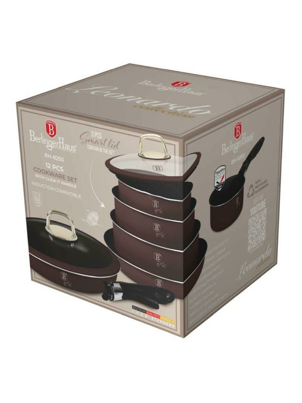 Berlingerhaus 12 db-os edénykészlet levehető fogantyúval Leonardo Collection BERLINGERHAUS