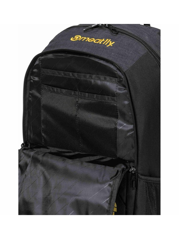 Meatfly Meatfly hátizsák Basejumper Black / Charcoal Heather 22 L + INGYENES TOLLTARTÓ | Fekete | Térfogat 22 L