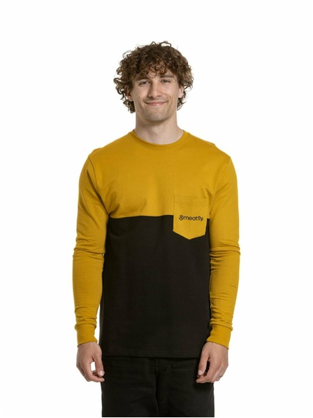 Meatfly Meatfly férfi hosszú ujjú póló Harvey Mustard / Black