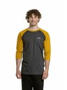 Meatfly Meatfly férfi hosszú ujjú póló Kennedy Raglan Charcoal Heather / Mustard | Szürke