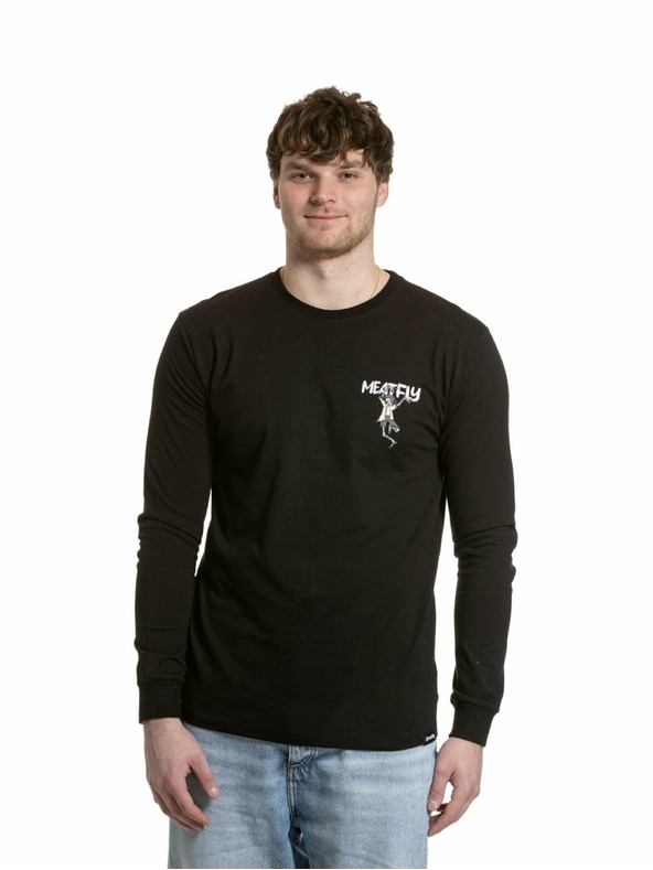 Meatfly Meatfly férfi hosszú ujjú póló Julien Black Skeleton