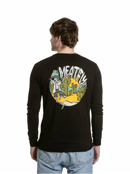 Meatfly Meatfly férfi hosszú ujjú póló Julien Black Skeleton