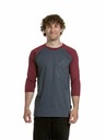 Meatfly Meatfly férfi hosszú ujjú póló Kennedy Raglan Navy Heather / Dark Wine | Piros