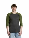 Meatfly Meatfly férfi hosszú ujjú póló Reagan Raglan Olive / Charcoal Heather | Szürke