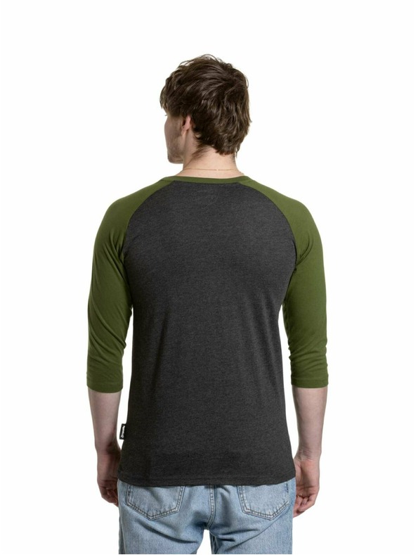 Meatfly Meatfly férfi hosszú ujjú póló Reagan Raglan Olive / Charcoal Heather | Szürke