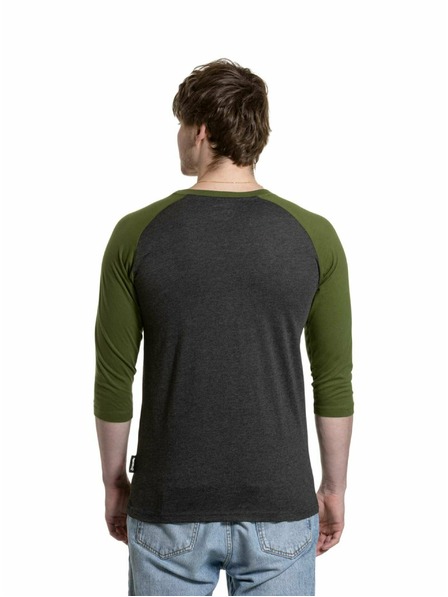 Meatfly Meatfly férfi hosszú ujjú póló Reagan Raglan Olive / Charcoal Heather | Szürke