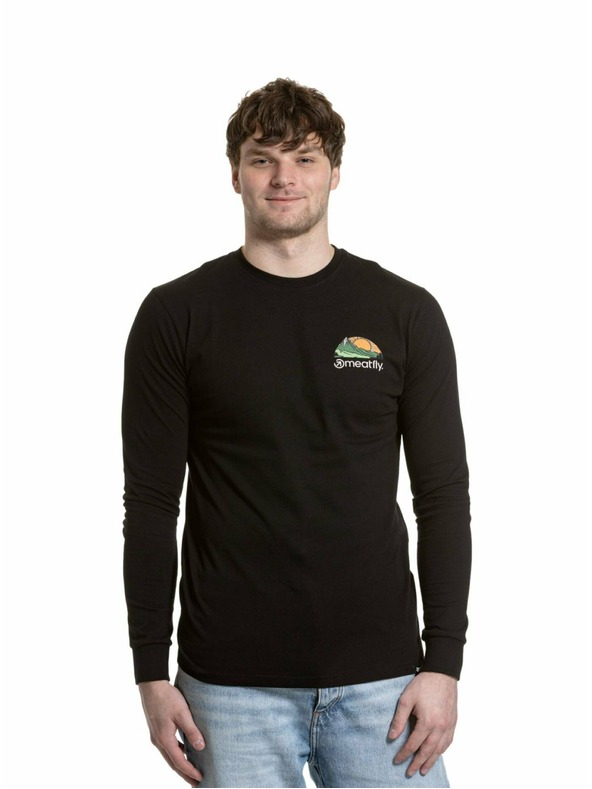 Meatfly Meatfly férfi hosszú ujjú póló Julien Mountains Black
