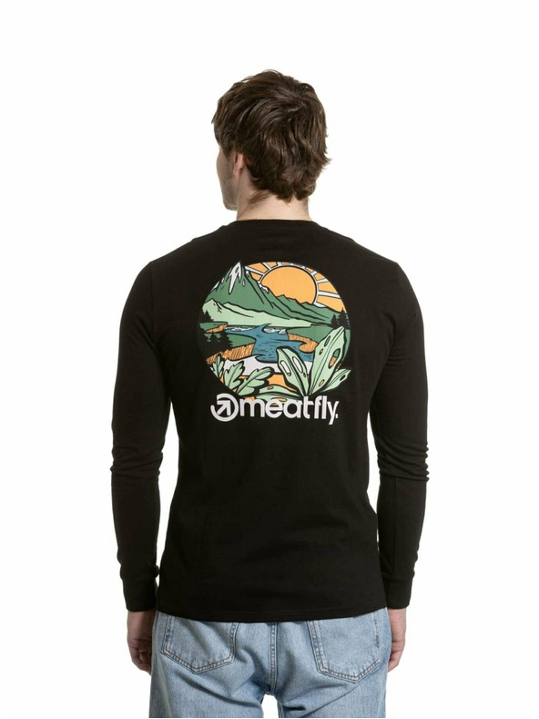Meatfly Meatfly férfi hosszú ujjú póló Julien Mountains Black