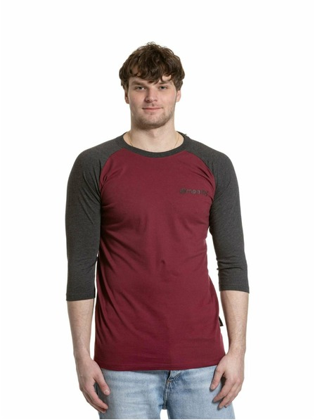 Meatfly Meatfly férfi hosszú ujjú póló Reagan Raglan Dark Wine / Charcoal Heather | Szürke