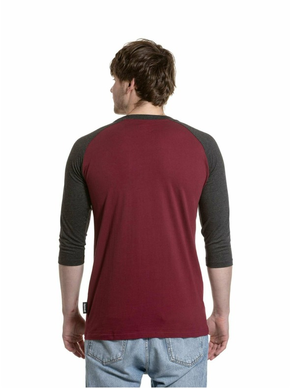 Meatfly Meatfly férfi hosszú ujjú póló Reagan Raglan Dark Wine / Charcoal Heather | Szürke