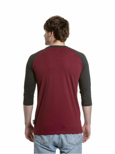 Meatfly Meatfly férfi hosszú ujjú póló Reagan Raglan Dark Wine / Charcoal Heather | Szürke