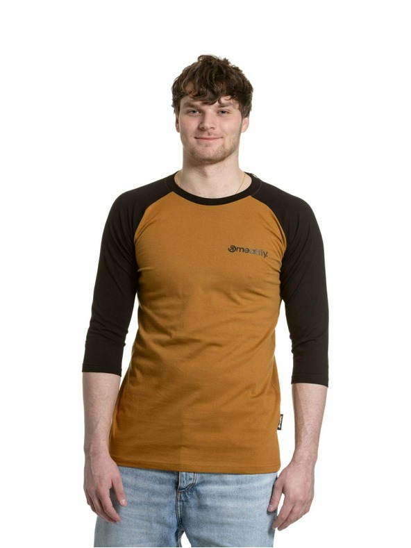 Meatfly Meatfly férfi hosszú ujjú póló Reagan Raglan Gold Brown / Black