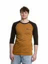 Meatfly Meatfly férfi hosszú ujjú póló Reagan Raglan Gold Brown / Black