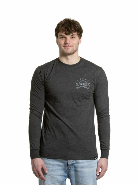 Meatfly Meatfly férfi hosszú ujjú póló Judgement 30 Charcoal Heather | Szürke