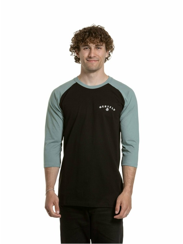 Meatfly Meatfly férfi hosszú ujjú póló Kennedy Raglan Dusty Mint / Black