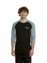 Meatfly Meatfly férfi hosszú ujjú póló Kennedy Raglan Dusty Mint / Black