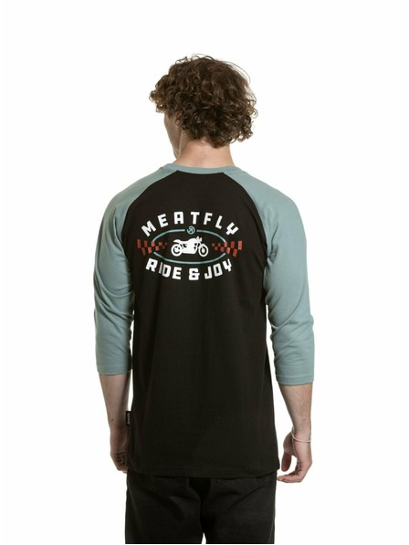 Meatfly Meatfly férfi hosszú ujjú póló Kennedy Raglan Dusty Mint / Black