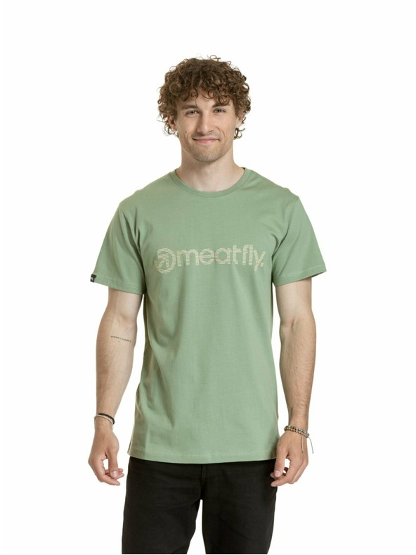 Meatfly Meatfly férfi póló Striped Logo Basil
