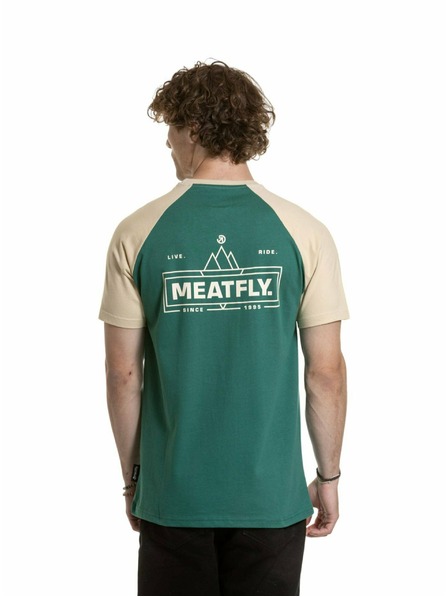 Meatfly Meatfly férfi póló Ozzy Raglan Forest Green / Sand