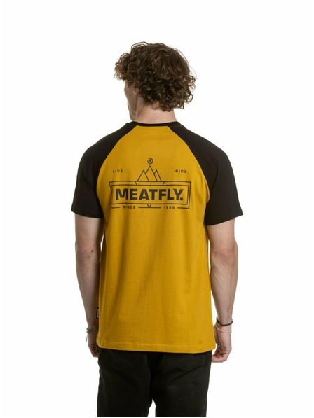 Meatfly Meatfly férfi póló Ozzy Raglan Mustard / Black