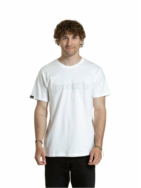 Meatfly Meatfly férfi póló Csíkos Logo Fehér | Fehér