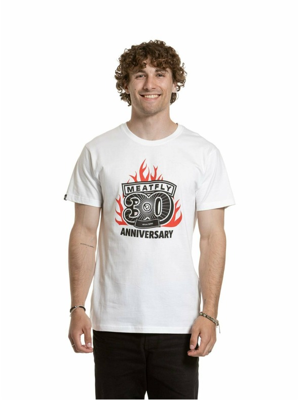 Meatfly Meatfly férfi póló Flame Fehér