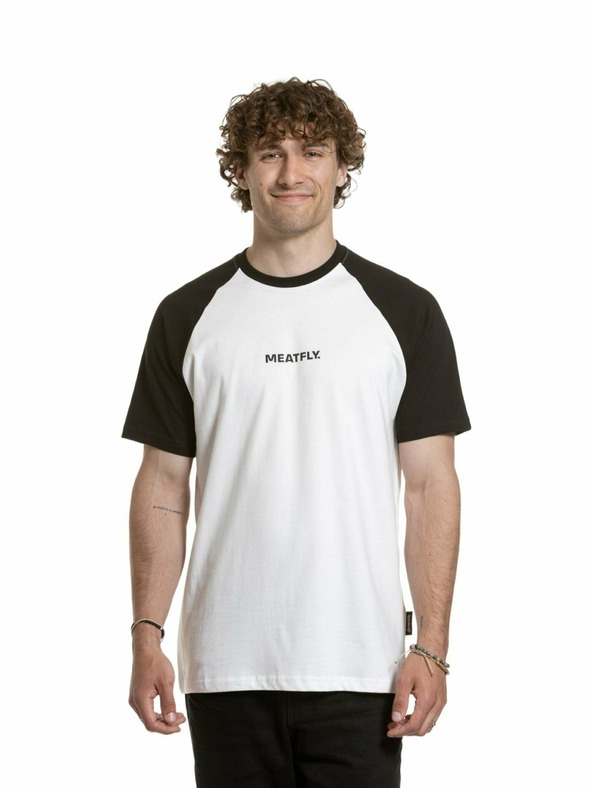 Meatfly Meatfly férfi póló Ozzy Raglan Fehér / Fekete
