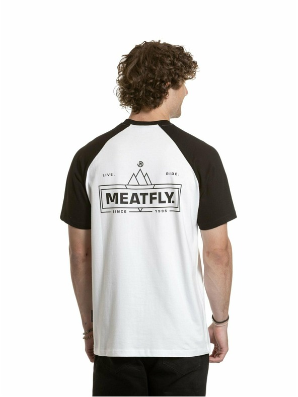Meatfly Meatfly férfi póló Ozzy Raglan Fehér / Fekete