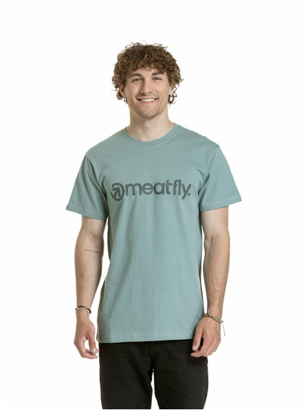 Meatfly Meatfly férfi póló Striped Logo Dusty Mint