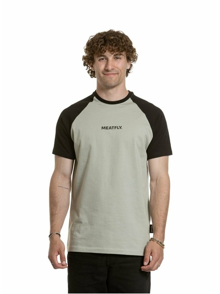 Meatfly Meatfly férfi póló Ozzy Raglan Mossy Green / Black