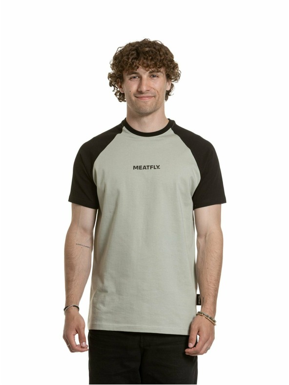 Meatfly Meatfly férfi póló Ozzy Raglan Mossy Green / Black