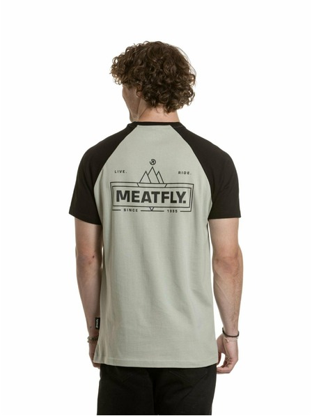 Meatfly Meatfly férfi póló Ozzy Raglan Mossy Green / Black