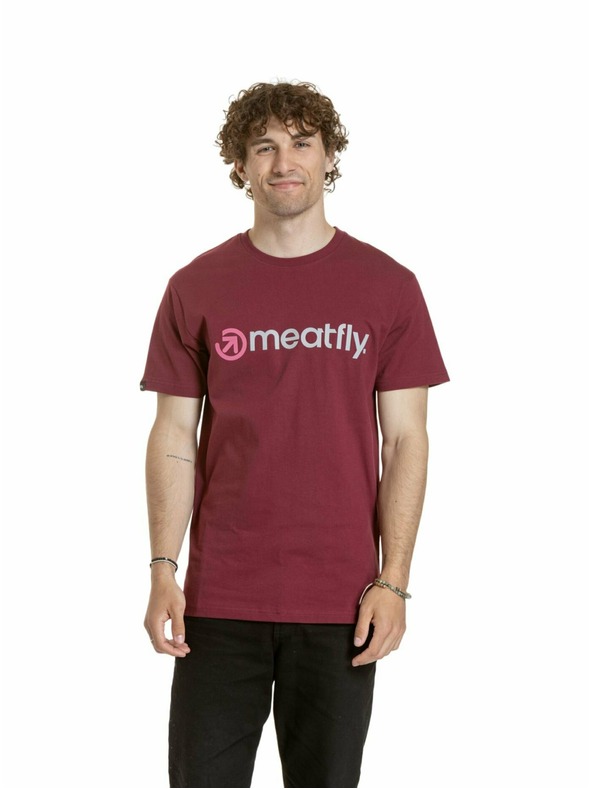 Meatfly Meatfly férfi póló Joe Dark Wine | Piros