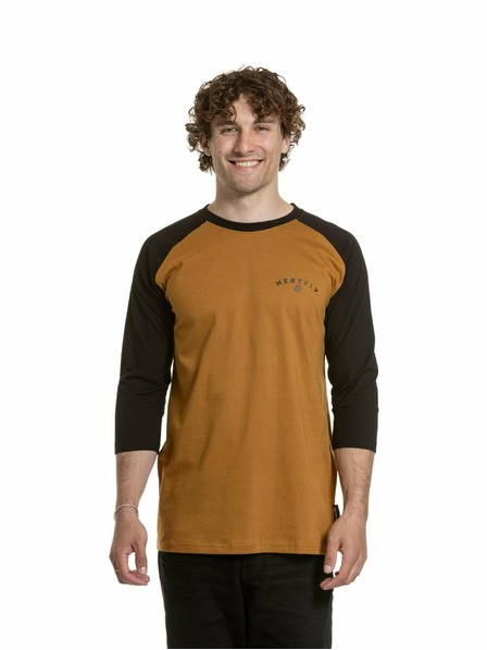 Meatfly Meatfly férfi hosszú ujjú póló Kennedy Raglan Gold Brown / Black